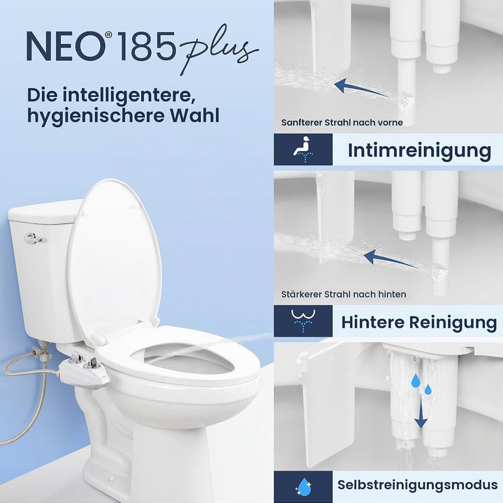 LUXE Bidet NEO 185 Plus – Mechanischer Bidet-WC-Sitzaufsatz der nächsten Generation mit innovativen