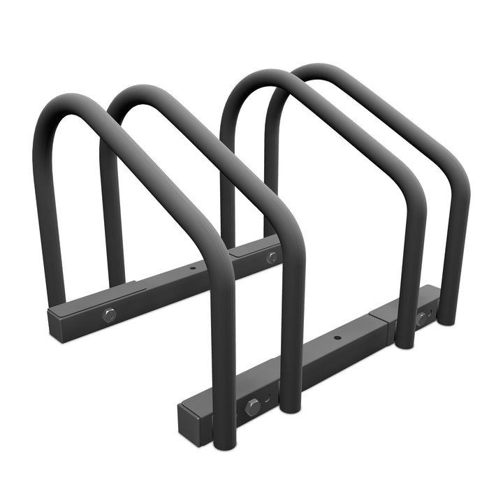 Relaxdays, 2 Fahrräder, Stahl Bodenparker, Reifenbreite 60mm, Abstellständer, Fahrradstand, anthrazi