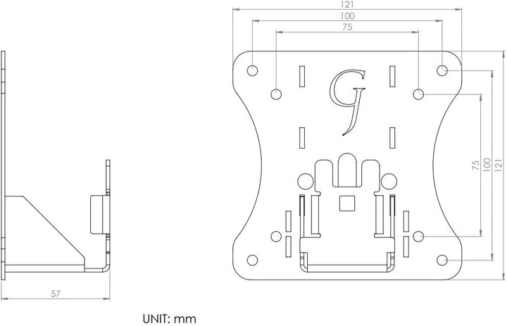 Monitorarm / Halterung VESA Adapter kompatibel mit Gladiator Joe Pavilion 22M, 24M, 27M - Gladiator