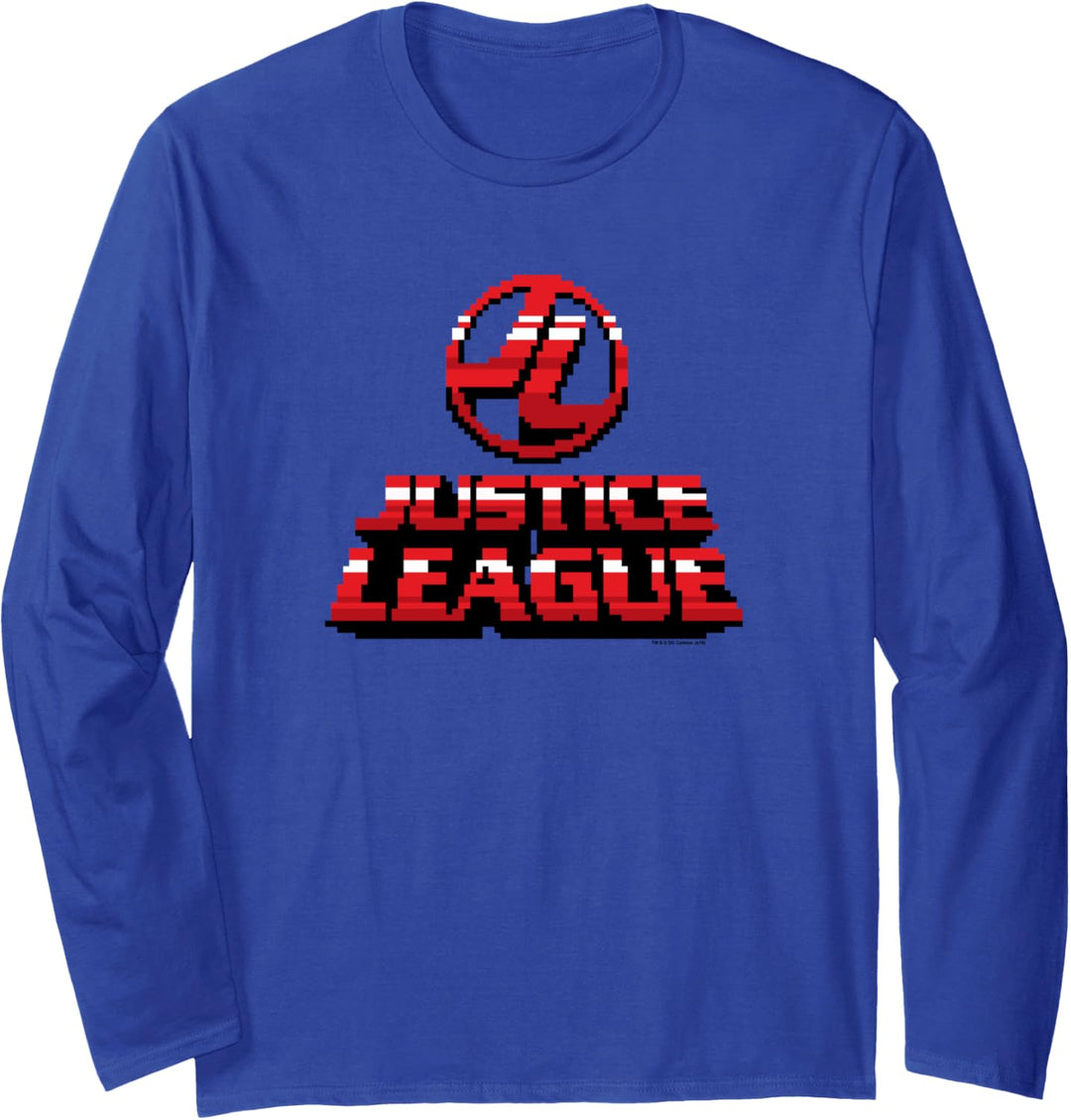 Justice League 8 Bit Jla Langarmshirt