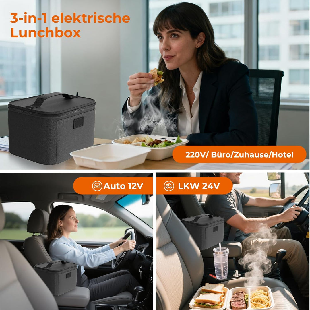 Elektrische Lunchbox - Kleine Speisenwärmer für Männer & Frauen, Mini Mikrowelle für Reisen, 12V/24V