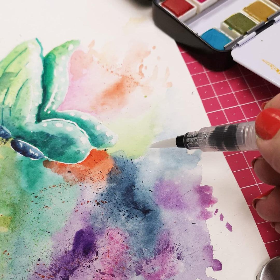 Vaessen Creative Florence Aquarellpapier A6, Weiss, 300 g/m² Strukturiertes Papier, 20 Blatt für Aqu