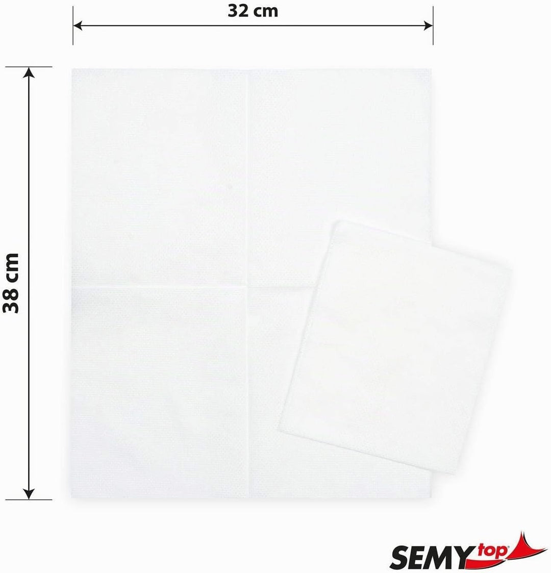 SemyTop ® Spezial Putztücher in Spenderbox | 100 fusselfreie Handtücher Weiss, 32x38 cm | Reissfest