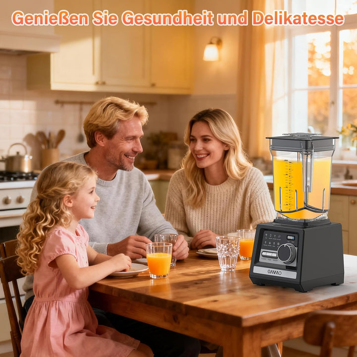 OMMO 2L Standmixer Hochleistungsmixer, Mixer Smoothie Maker mit 9 Geschwindigkeitssteuerungen für Ei
