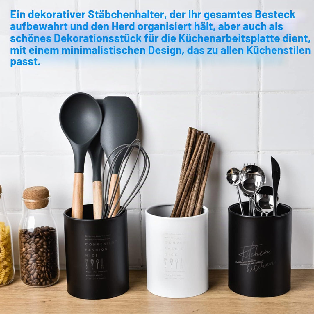 Jenngaoo Küchenutensilienhalter, 1 Liter Besteckkorb aus Edelstahl Kochbesteck Organizer Utensilienh