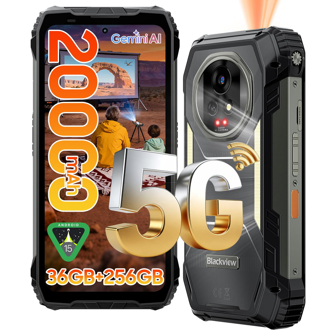 Blackview XPLORE 2 Projector Outdoor Handy Ohne Vertrag 5G, 20000mAh-Android 15 Outdoor Smartphone,