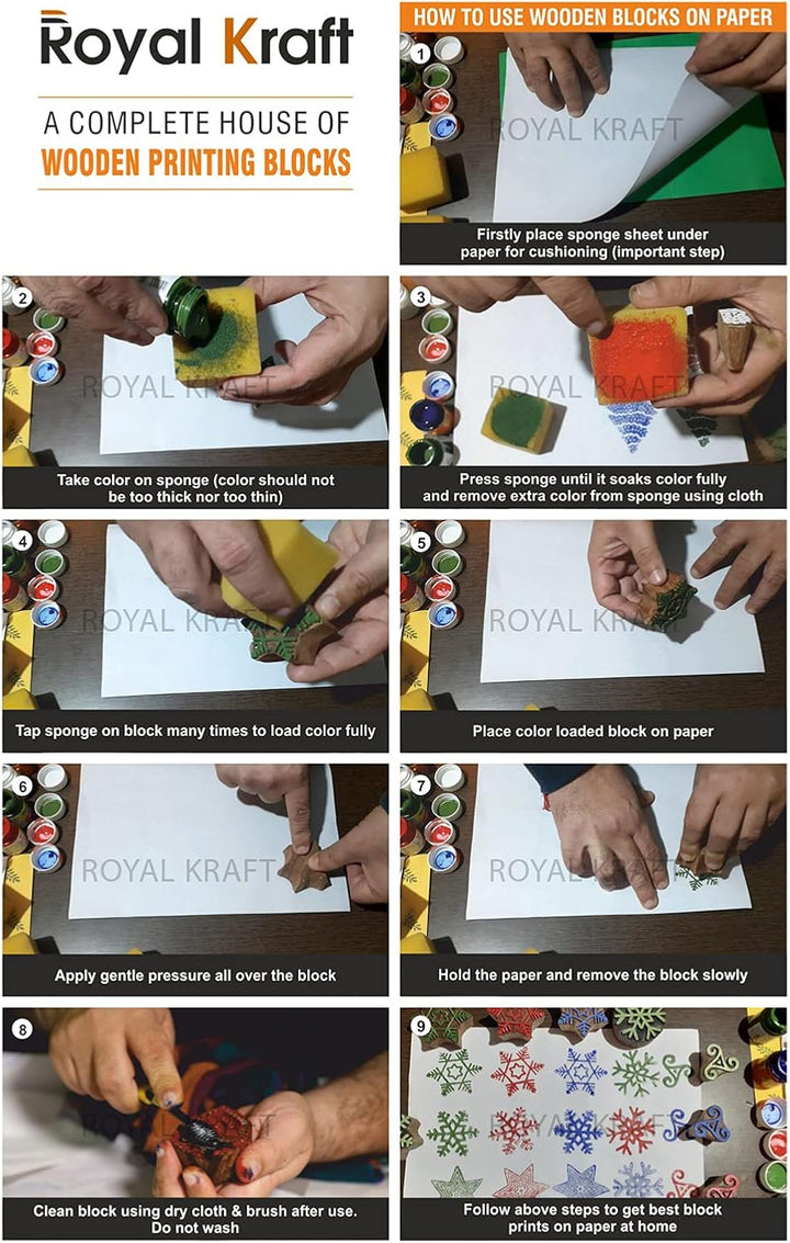 Royal kraft Sortiert Hölzern Block Drucken Stempel (Set von 25) Bulk01_25A 25 Pcs Bulk01_25a, 25 Pcs