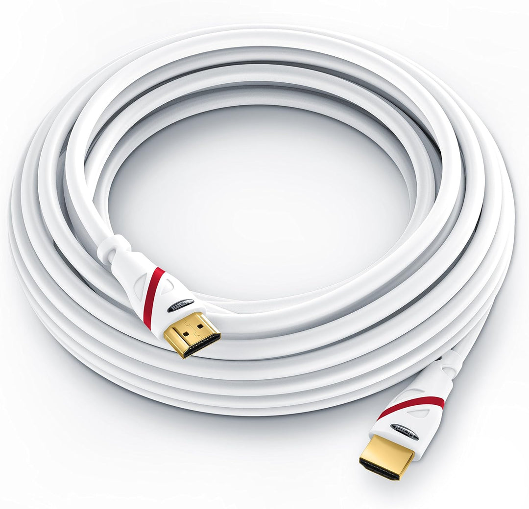 CSL - 15m HDMI Kabel 2.0b - High Speed mit Ethernet - Kabel dreifach geschirmt - Stecker und Kontakt