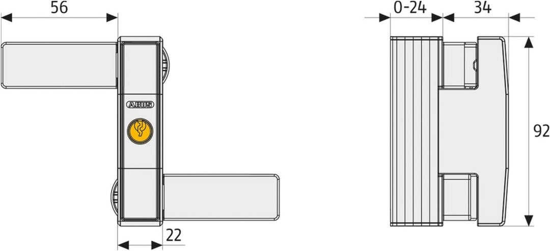ABUS 85012 2530 W gl. AL0145 Fensterschloss Weiss gleichschliessend AL0145, Weiss gleichschliessend