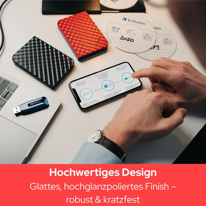 Verbatim Store 'n' Go V3 MAX USB-Stick, USB-3.2 Gen 1, 128GB, Speicherstick mit Schiebemechanismus,