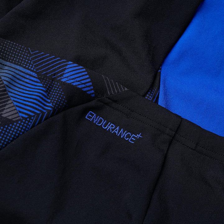Speedo Herren Eco Endurance+ Splice II Badehose Schwarz/Blau Flame/Usa Anthrazit 26, Schwarz/Blau Fl