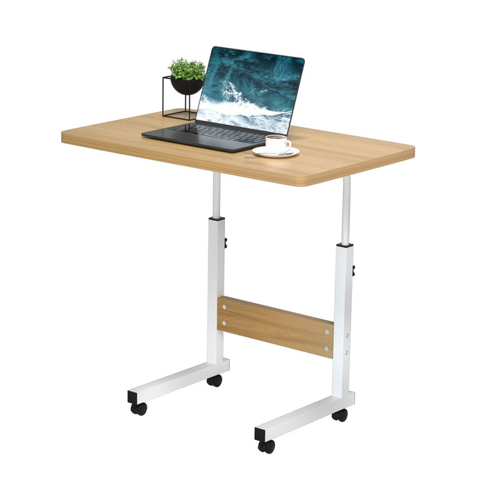PIPIPOXER 60x40cm Laptoptisch höhenverstellbarer Schreibtisch mit drehbarer Rollen 60x40cm Computert