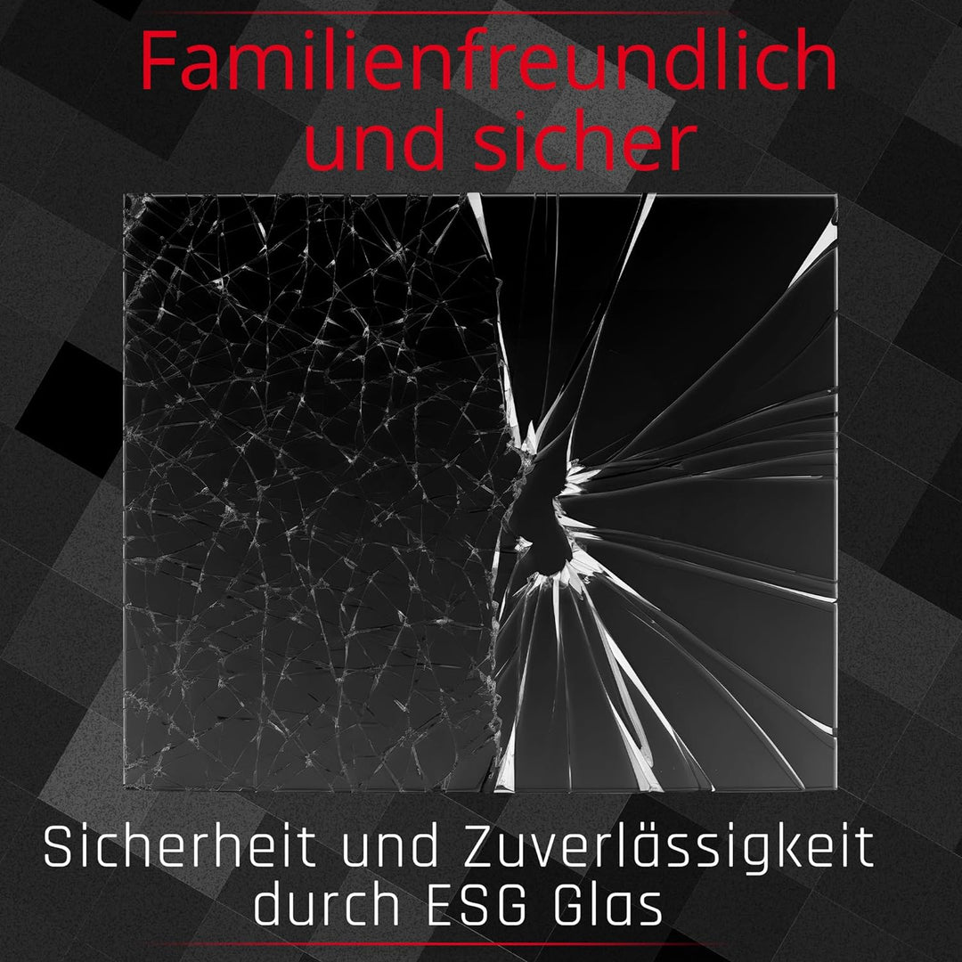BIJON Funkenschutz-Platte mit Facettenschliff, Glasplatte Kaminofen, Kaminschutz mit ESG Sicherheits