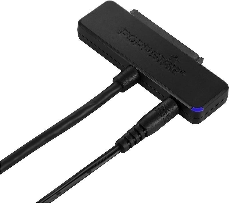 POPPSTAR Festplatten-Adapter (USB 3.1 Gen 1 Typ A) Sata USB Kabel mit Netzteil für externe Festplatt