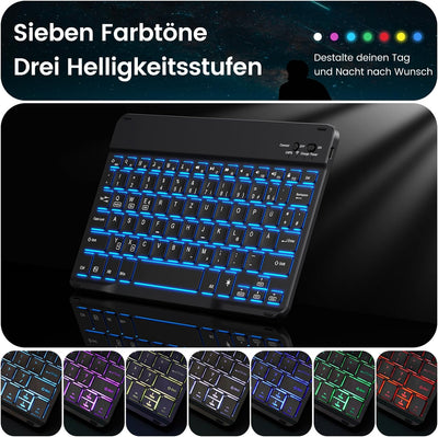 INFILAND Tastatur Hülle für Samsung Galaxy Tab A9+ Plus 11 Zoll 2023 Modell (SM-X210/X216/X218) mit