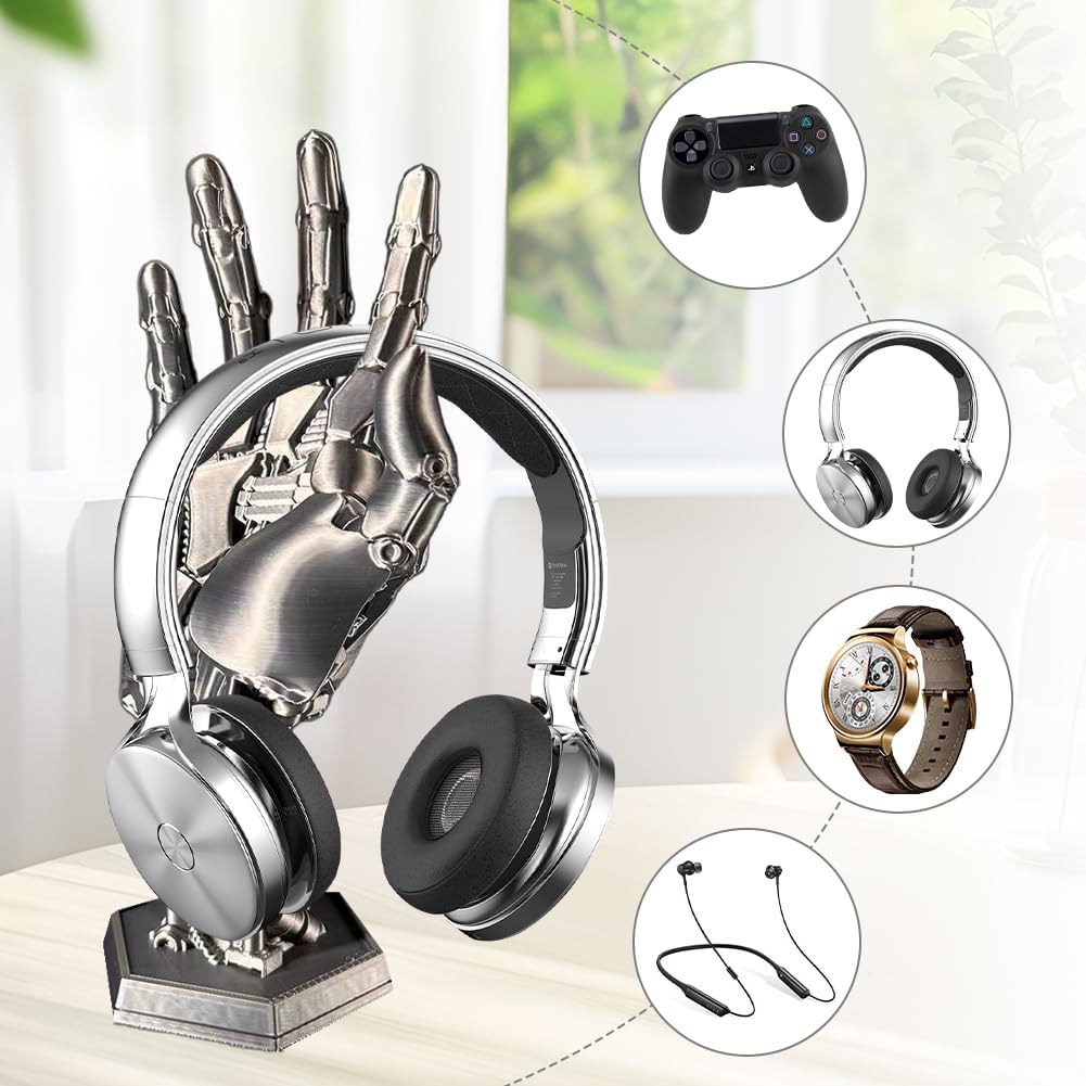 FOGARI Kopfhörer und Controller Halter,Cyberpunk Kopfhörerständer,Gaming Headset Halterung Tisch für