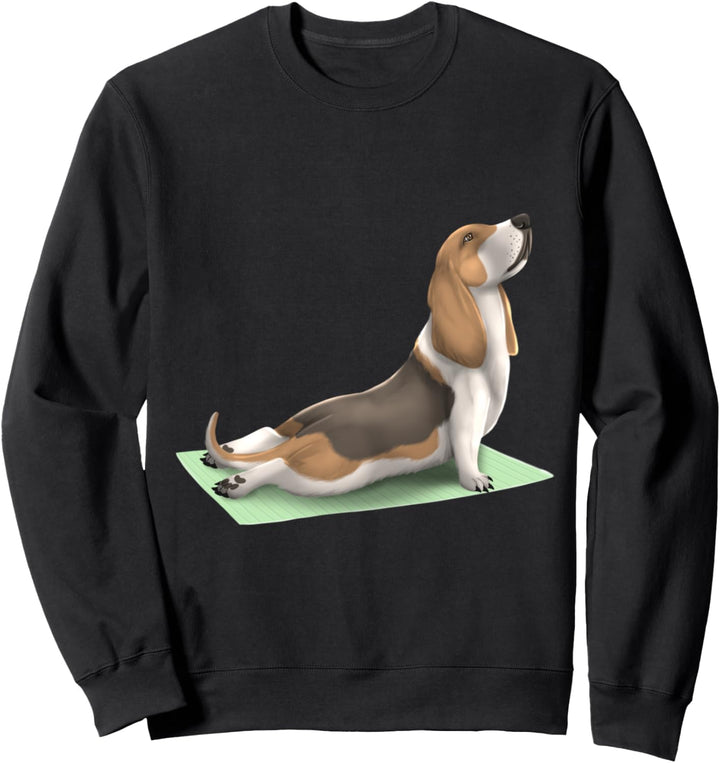 Basset Hound Dog Yoga Pose Meditation Zen Workout Exercise Sweatshirt