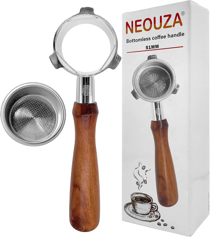 NEOUZA Espresso-Siebträger ohne Boden, 51mm, kompatibel mit Delonghi La Specialista EC9155/93359355/