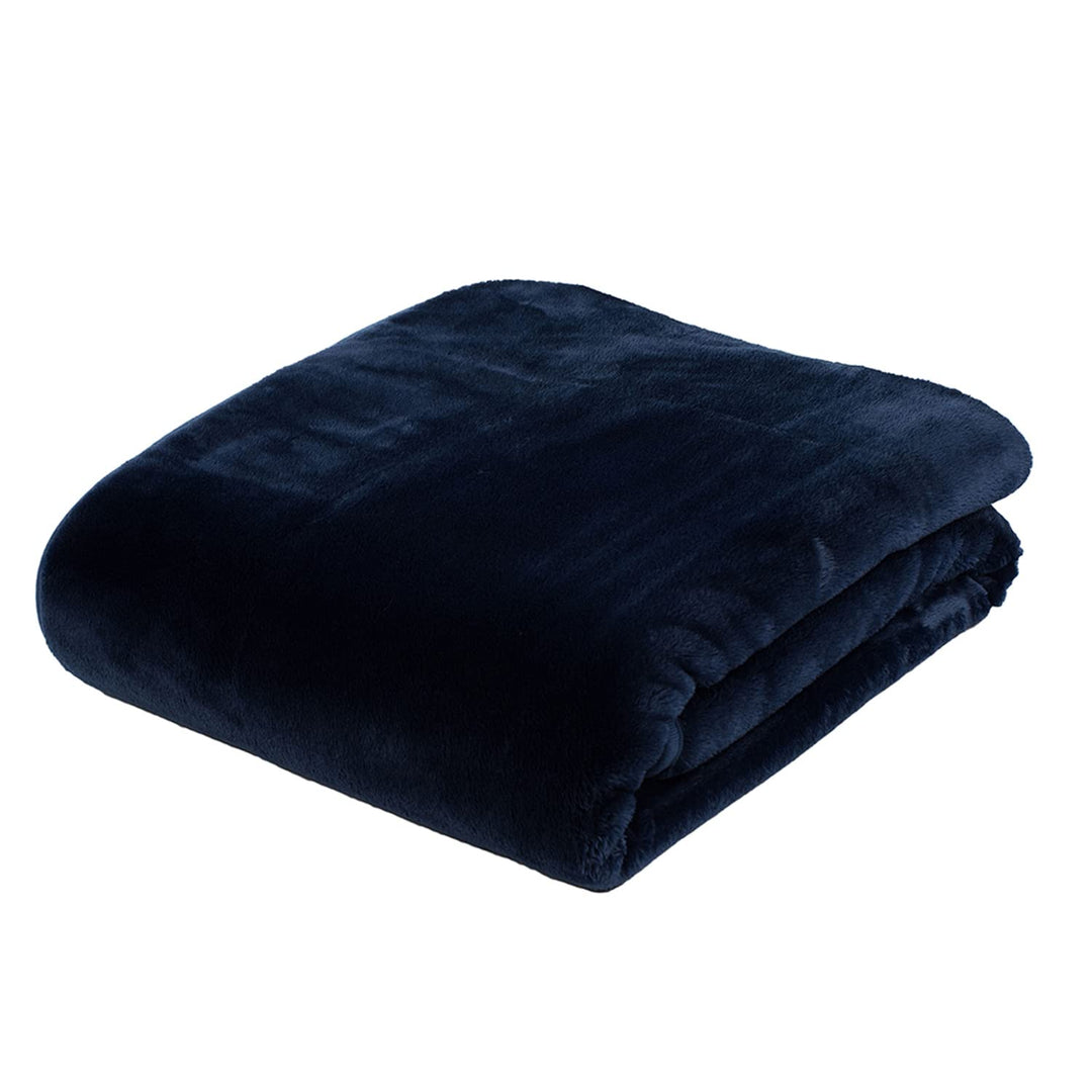 Gözze - Premium Cashmere-Feeling Wohn- und Kuscheldecke, 500 g/m², 130 x 170 cm - Marine Marine 130