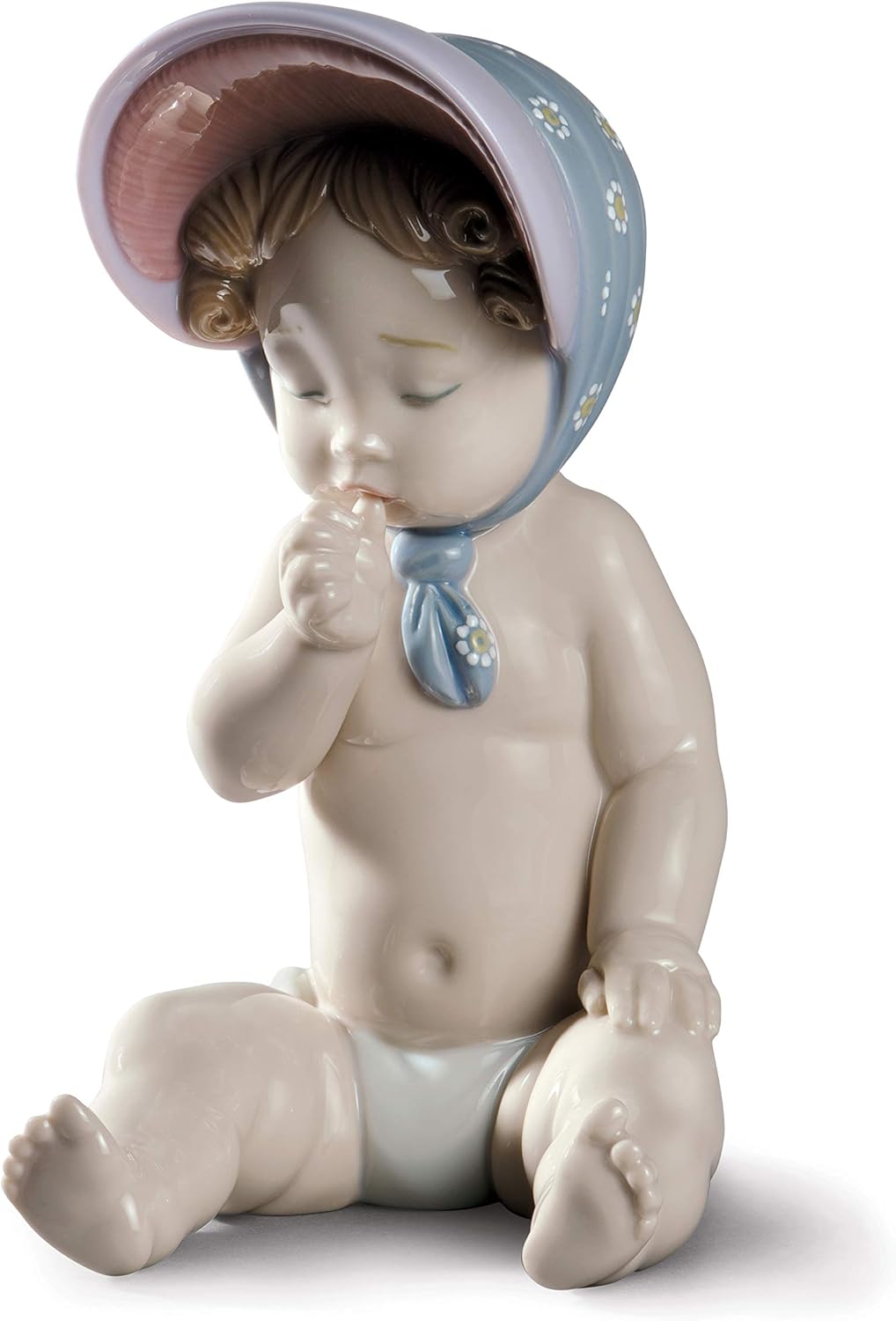LLADRÓ Figur Mädchen Mit Mütze. Baby. Porzellan.