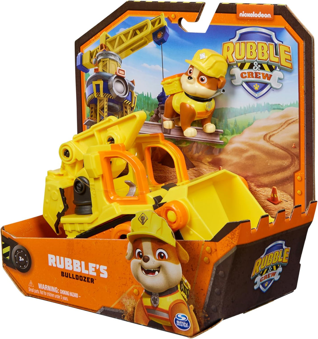 Rubble & Crew - Planierraupen-Baufahrzeug mit Rubble-Figur (Basis Fahrzeug), Spielzeug für Kinder ab