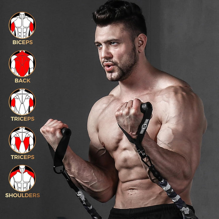 INNSTAR 2 Stück Einhandgriff, Kabelzug Griffe für Widerstandsbänder, Ideal für Home Gym Seilzug Fitn