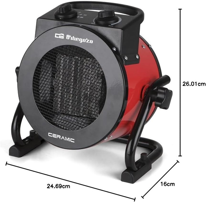 Orbegozo FHR2050 - Heizung Cera Mico, 2000 W, Keramik, professionell, 2000 W, 1 Liter, 44 dB, Schwar