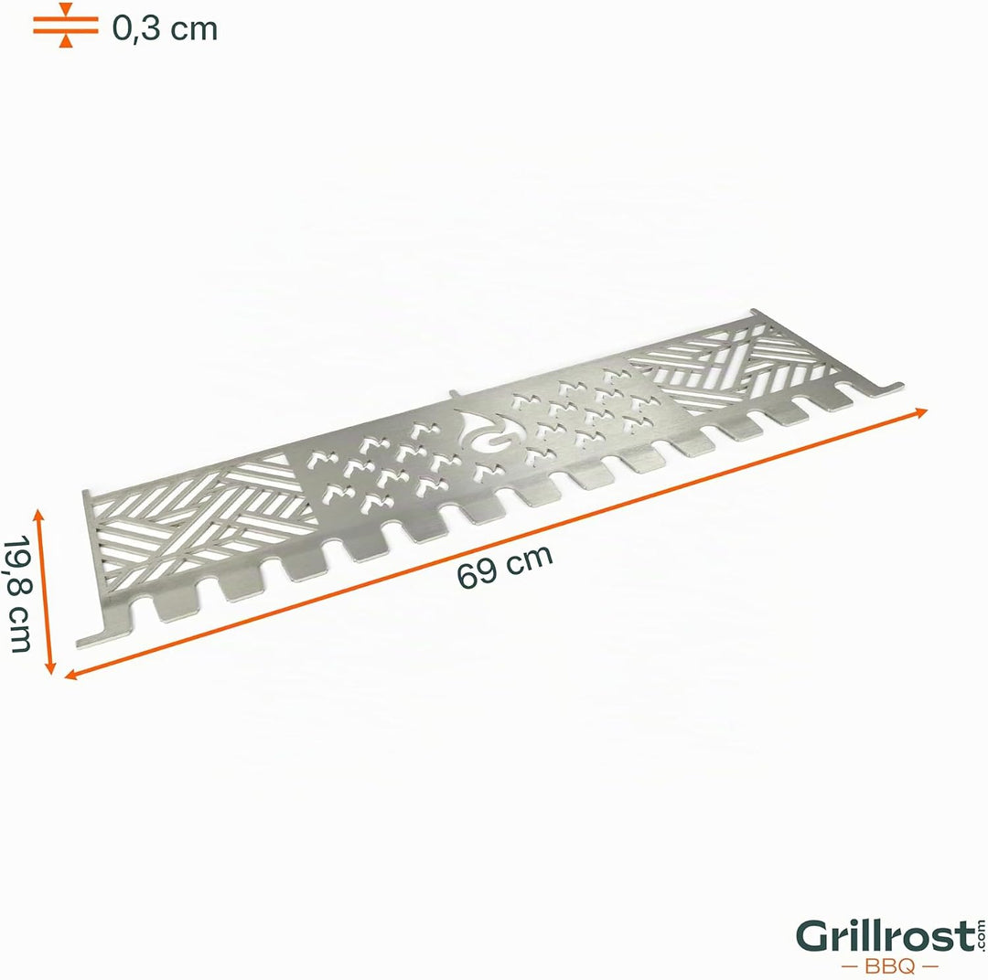 Grillrost.com Das Original Edelstahl Multistation | Warmhalterost für Napoleon LE3 | mit Drumstick H