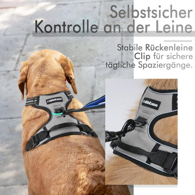 rabbitgoo Hundegeschirr Mittelgrosse Hunde Anti Zug Geschirr Hund mit Kontrolle No Pull Verstellbar