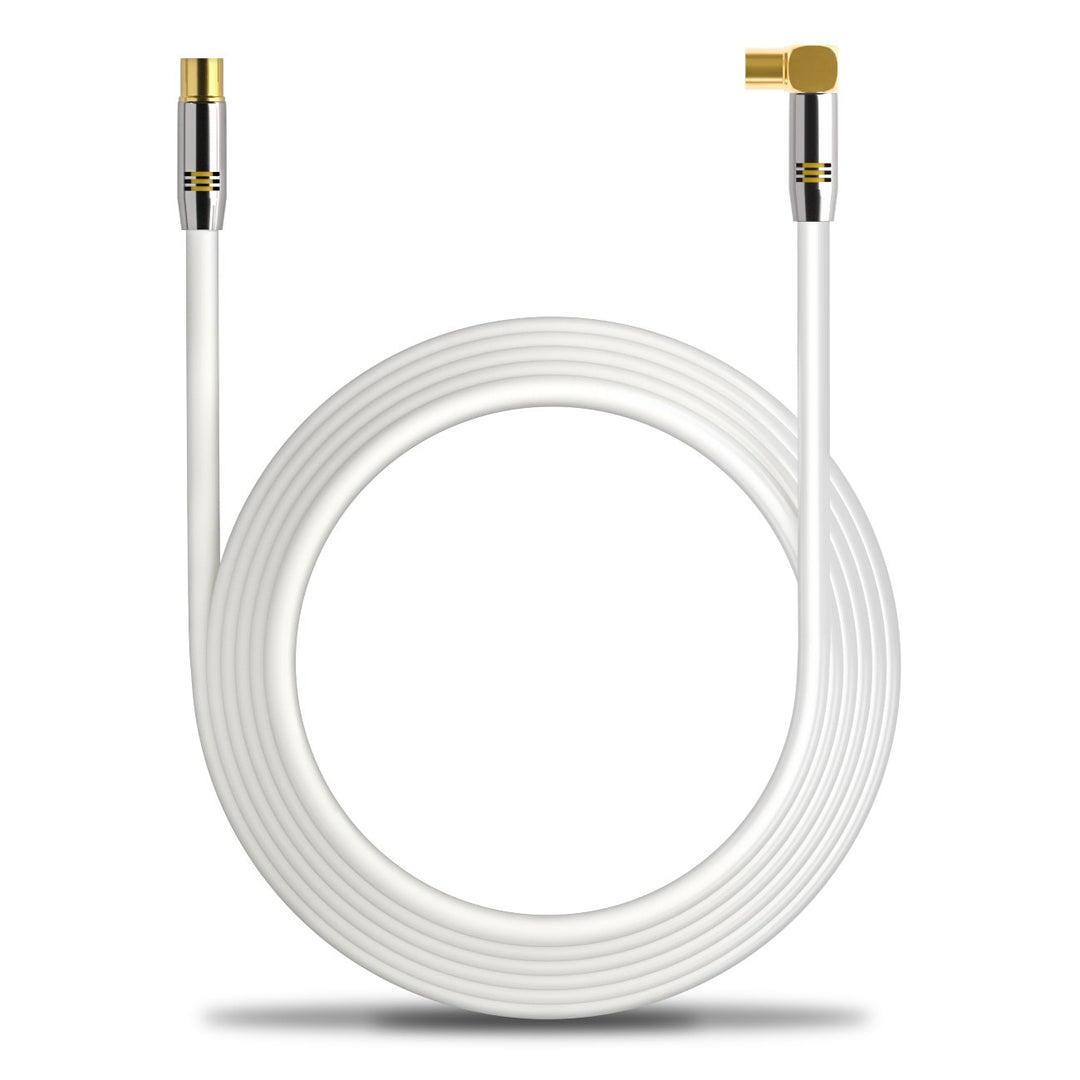 deleyCON 12,5m TV Antennenkabel HDTV Full HD - 1x gewinkelt - Koaxialkabel - TV-Stecker (gerade) zu