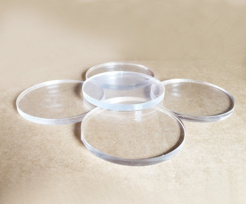 Set aus 20 runden, 0,31 cm grossen, lasergeschnittenen Plexiglas-Scheiben von Meya Dia 6", Dia 6"