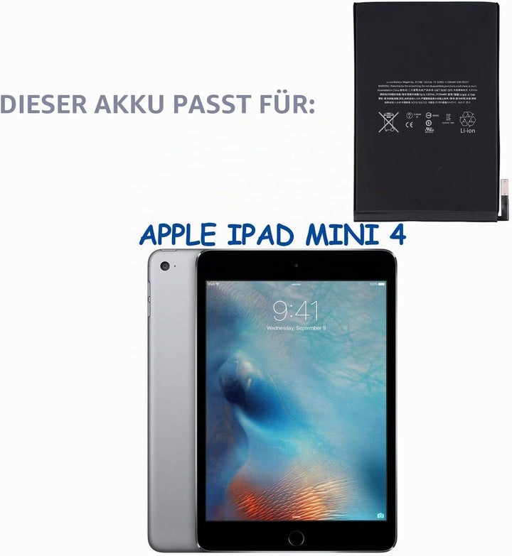 Swark Akku A1546 Compatible with IPad Mini 4 A1538, A1550 Tablet PC Batterie Tabletakku with Tools