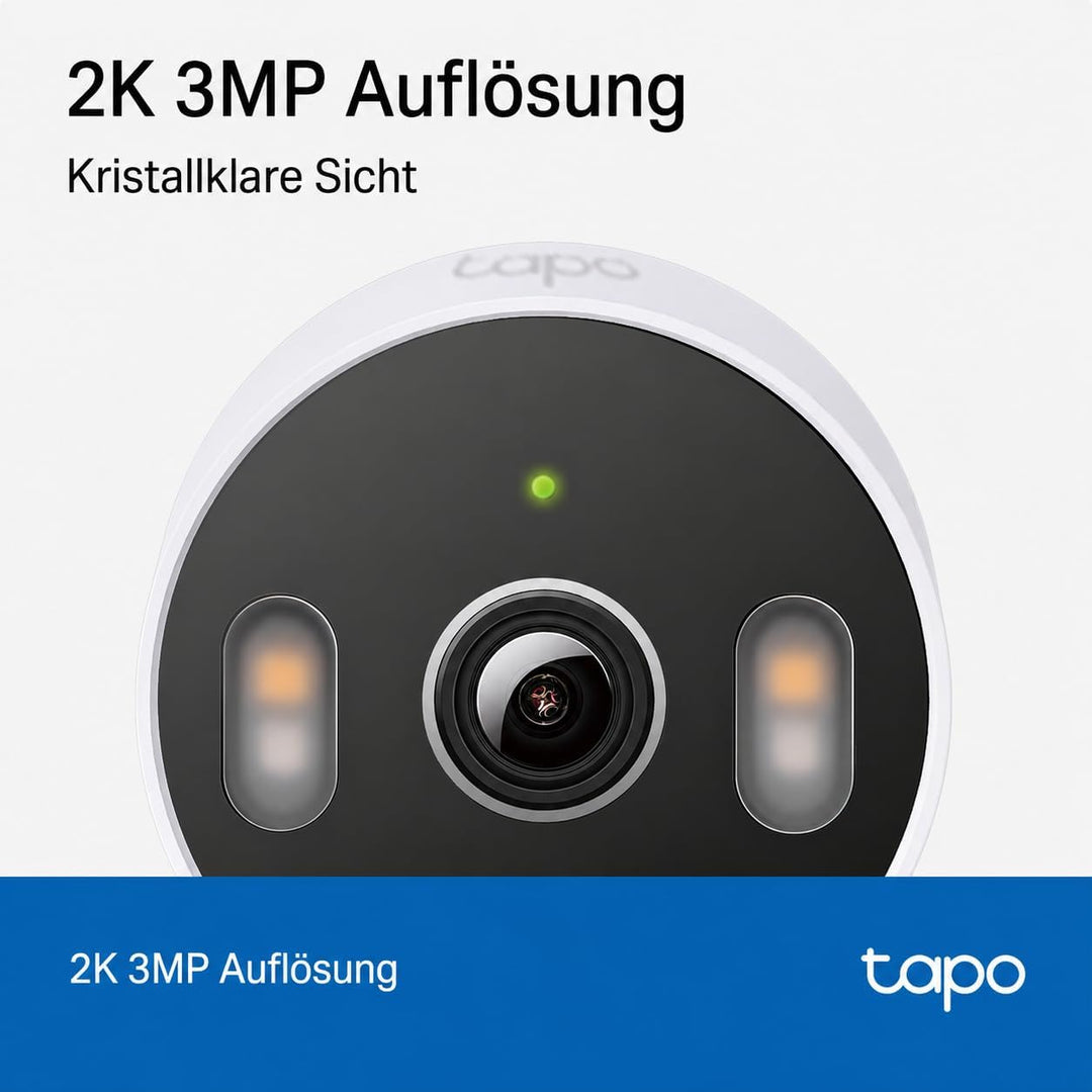 Tapo C113 2K 3MP Überwachungskamera für Innen und draussen, Farbnachtsicht, Personenerkennung, Zwei-