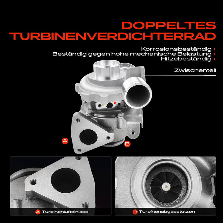 Frankberg Turbolader Kompatibel mit Grand Vitara II JT TD TE 1.9 DDiS AWD Diesel 2005-2015 Replace#