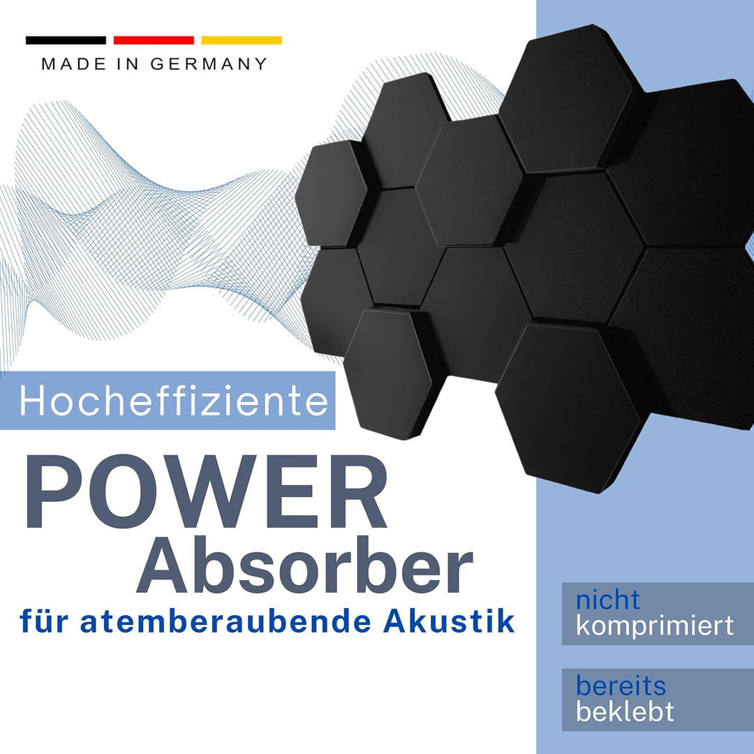 Akustikpaneele 3D HEXAGON Schallabsorber WAND Schalldämmung SCHALLSCHUTZ sound absorber SCHALLSCHUTZ