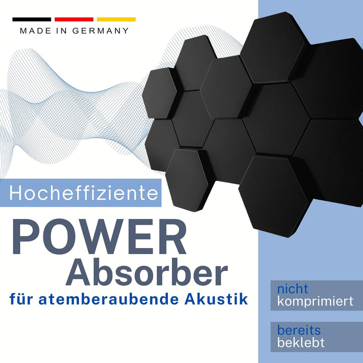 Akustikpaneele 3D HEXAGON Schallabsorber WAND Schalldämmung SCHALLSCHUTZ sound absorber SCHALLSCHUTZ