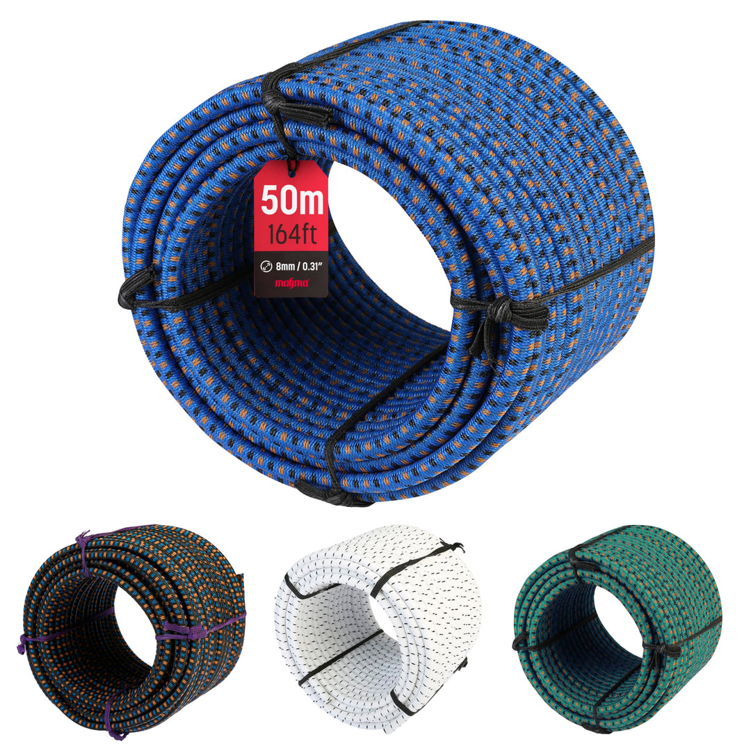 MAGMA Elastisches Seil Bungee-Seil für Schwimmbadabdeckungen 8mm, 50m. Gummiseil für Schwimmbad, Ang