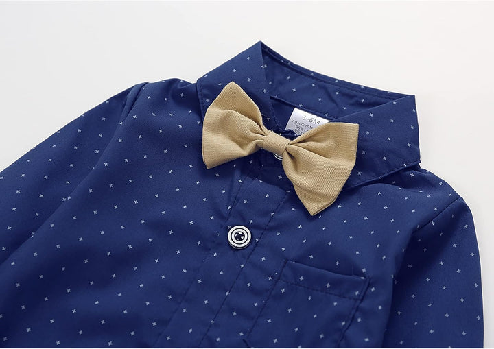 HeMa Island Baby Jungen Bekleidungssets Anzug Kleid Strampler hosenträger Fliege Krawatte Anzug Gent