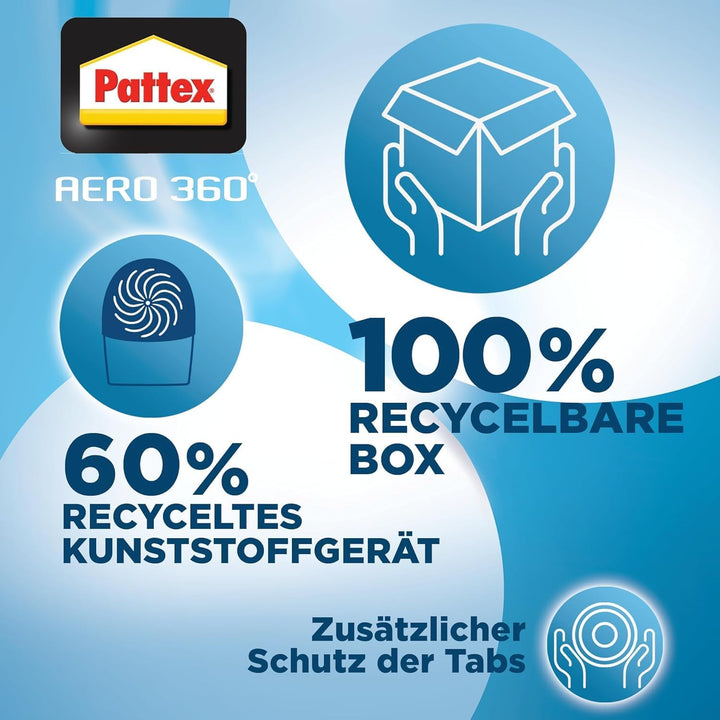 Pattex AERO 360° Neutral Tabs Nachfüllpack (4er-Pack), reduzieren Feuchtigkeit und schlechte Gerüche