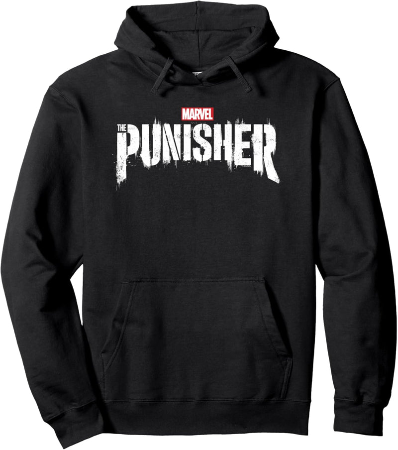 Marvel The Punisher White Title Logo Pullover Hoodie