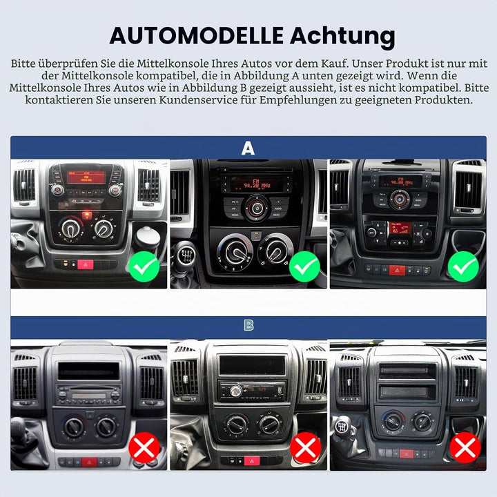 Hikity 2+64G Android 15 Autoradio für FIAT DUCATO 2010/Citroen Jumper/Peugeot Boxer Radio Wireless C