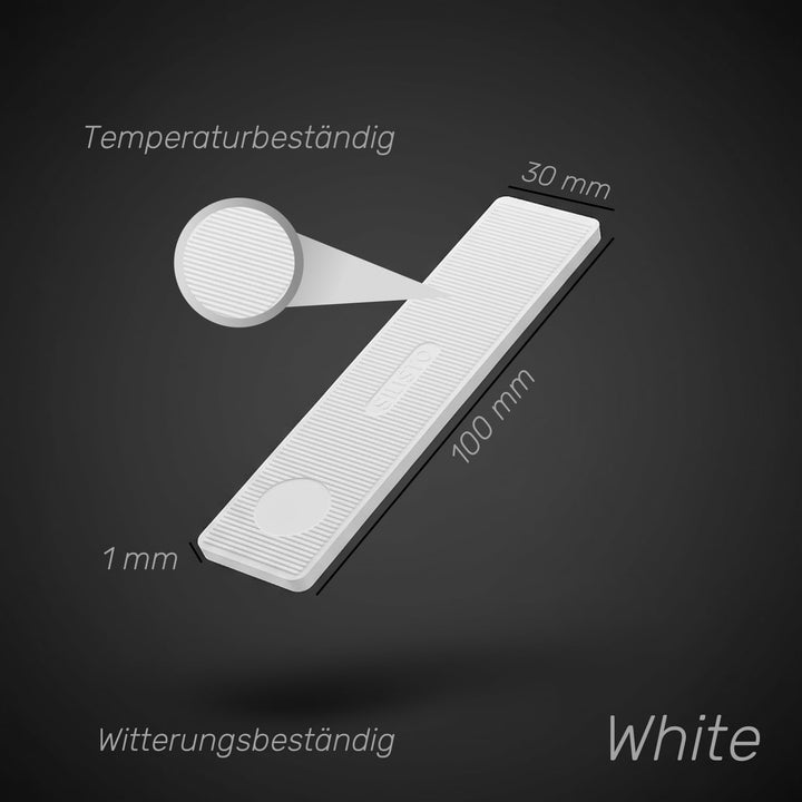 SILISTO Kunststoff Verglasungsklötze Abstandhalter Set mehrfarbig 100 x 30 x 1-6 mm, 600 Stück - Mad