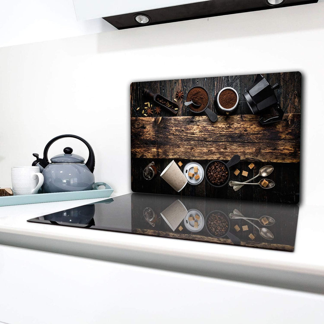 TMK | Herdabdeckplatte 80x52 cm 1-teilig Ceranfeldabdeckung Induktion Herdschutz Spritzschutz Glaspl