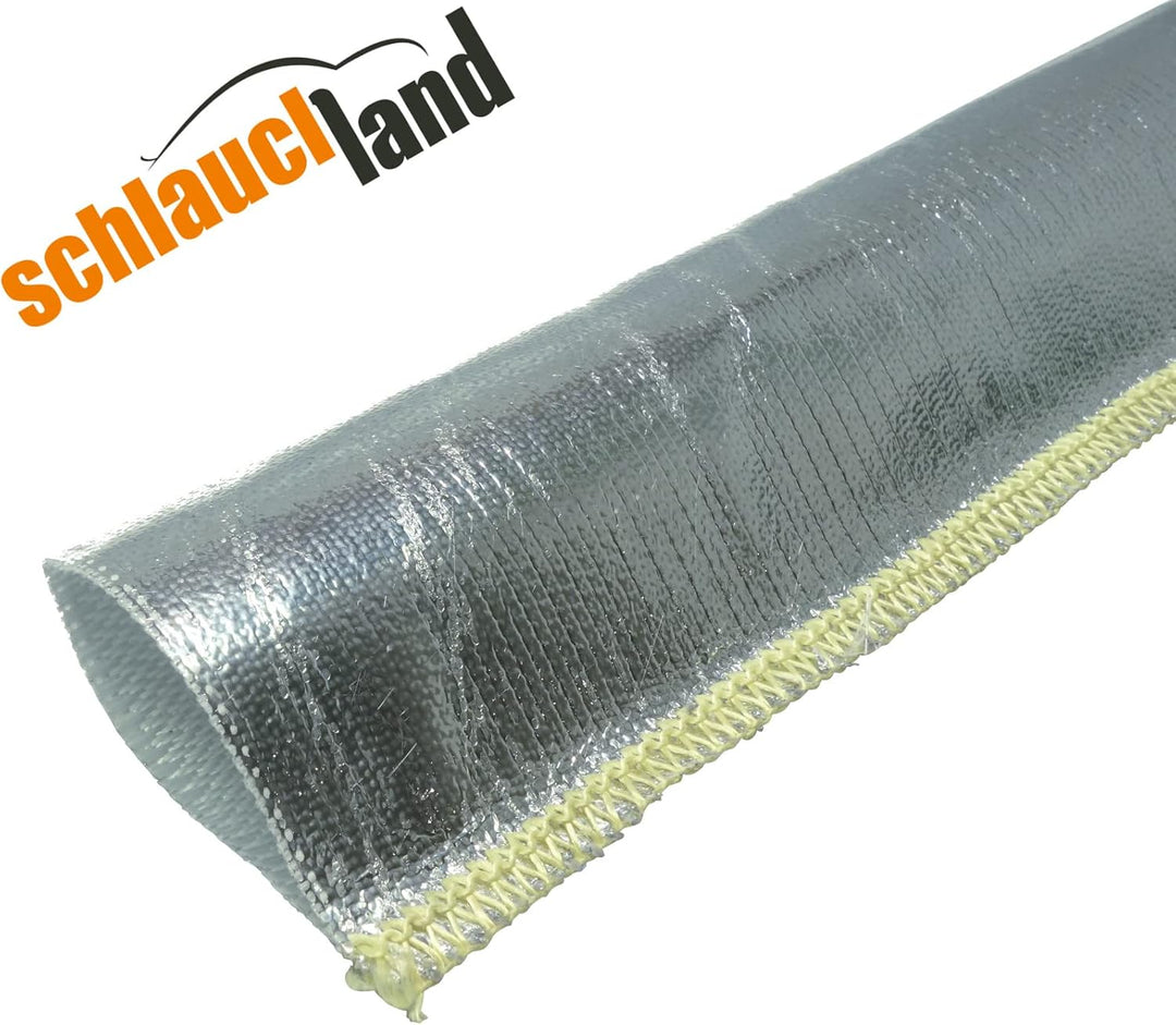 1m Alu-Titan Hitzeschutzschlauch ID-Ø 10mm gekettelt | VIELE LÄNGEN &amp; GRÖSSEN 10-100mm | UV-stabil |