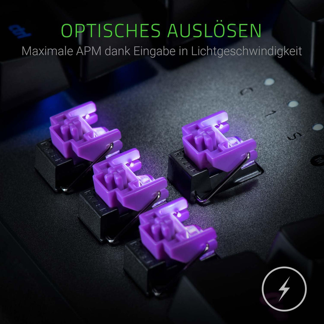 Razer Huntsman (Purple Switch) - Gaming Tastatur mit opto-mechanischen Schaltern (Tastenstabilisator