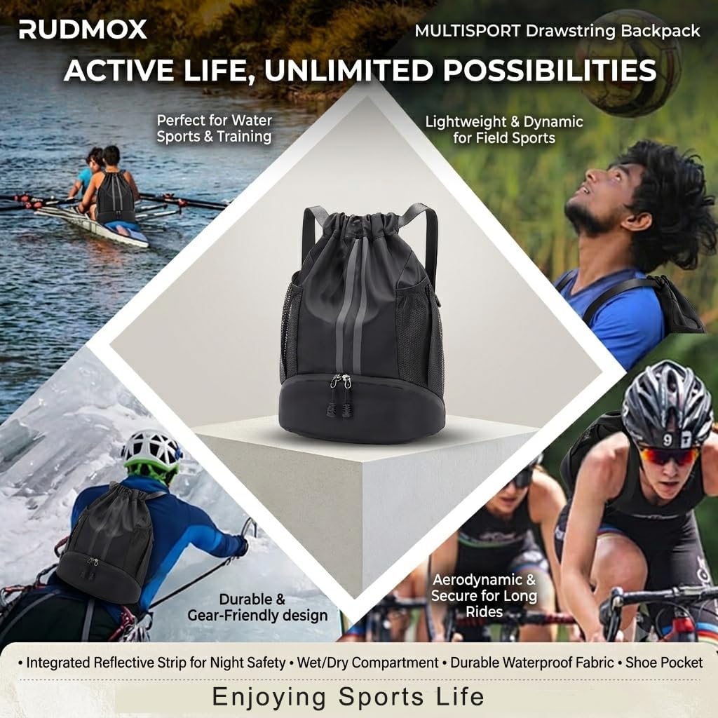 Sportrucksack mit Schuhfach - Wasserdichte Gym- und Trainingstasche für Damen & Herren - Ideal für F