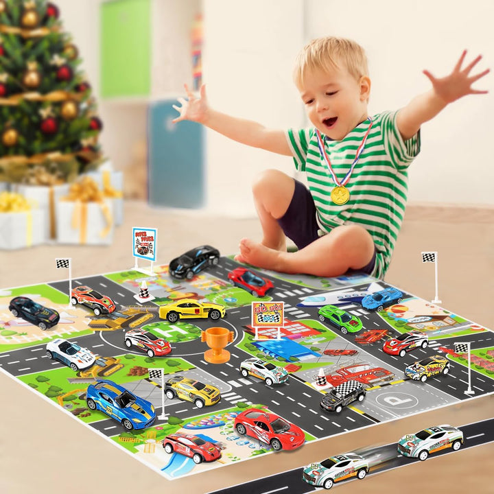 Humairc Auto Adventskalender 2023 Kinder, Adventskalender Rennwagen Jungen 24 Rennwagen Rennautos We