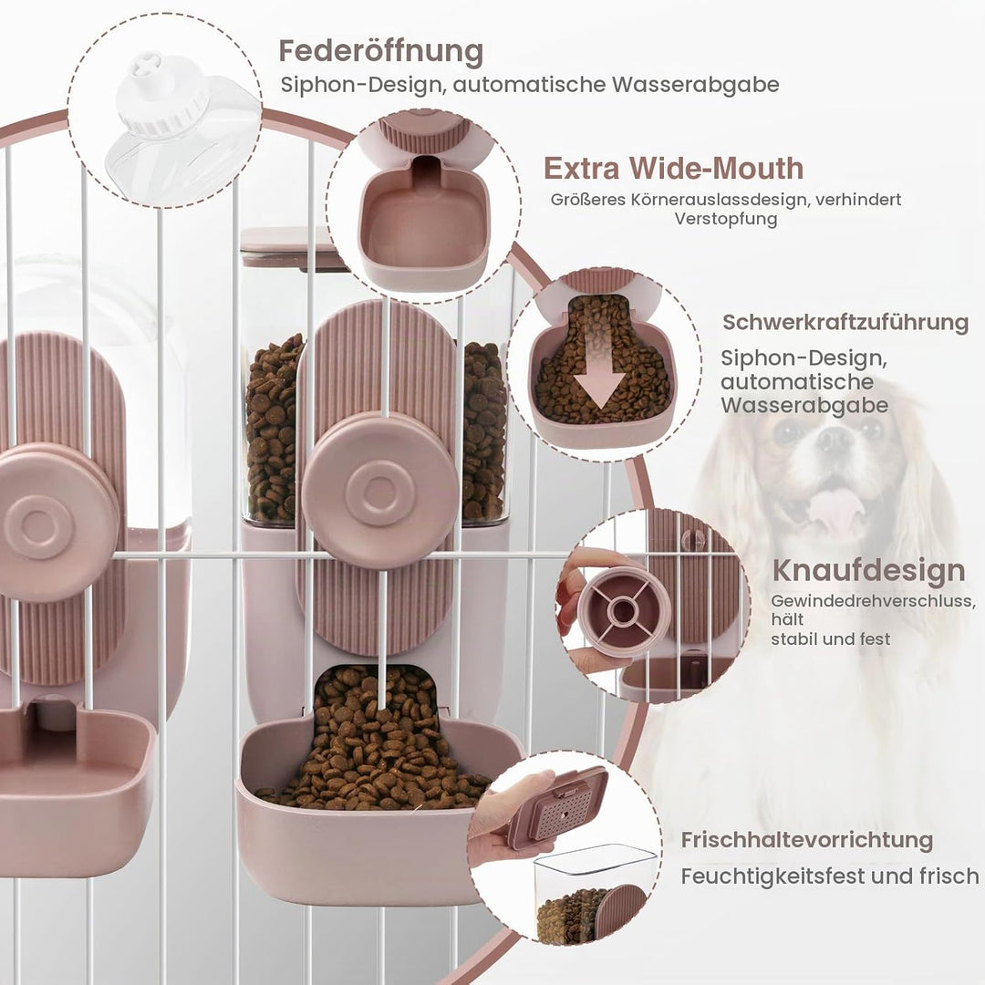 HENYEER Automatischer Futter und Wasserspender für Haustiere,Hängend Futterspender, Automatischer Fu