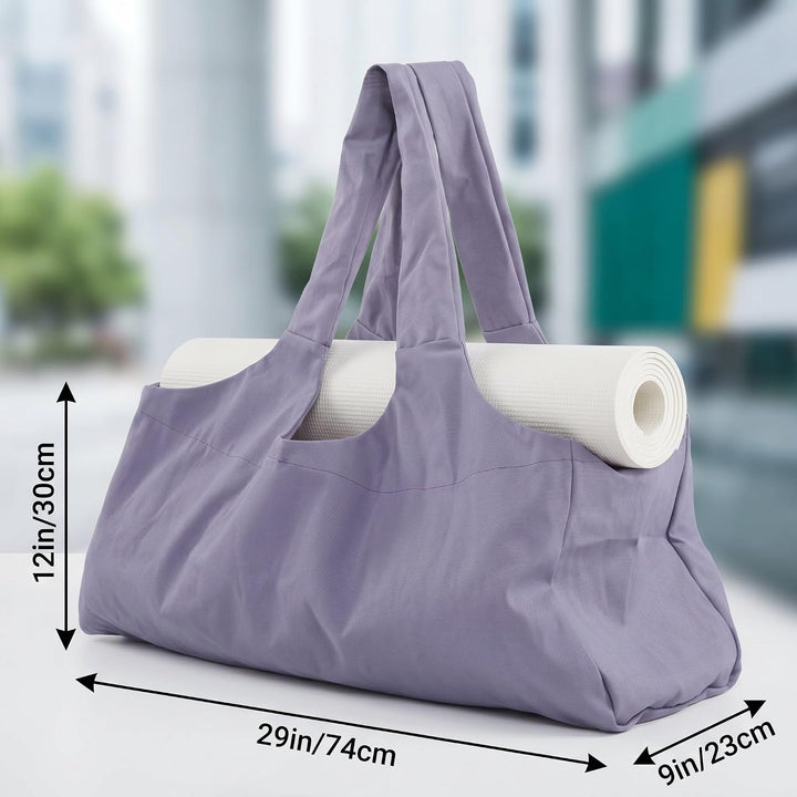 Yogatasche, Lila übergrosse Sporttasche, Wasserdicht Tragetasche für Yogamatten Canvas-Material Dame