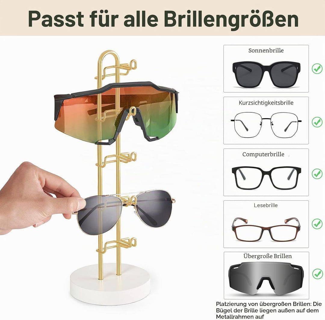 Mkono Brillenhalter, Metall Sonnenbrillen Organizer zur Aufbewahrung, 1 Stk Gold, Gold